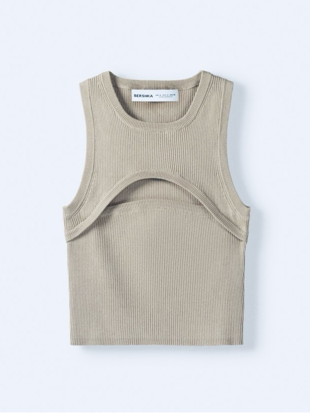 Bershka Cut-out Basic Knit Crop Top